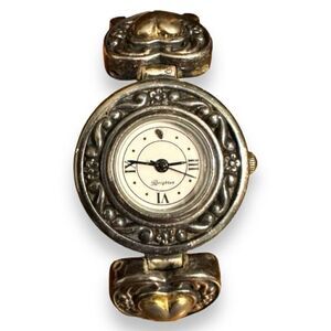 90s Brighton Sterling Silver Case Leather Band Women’s Watch